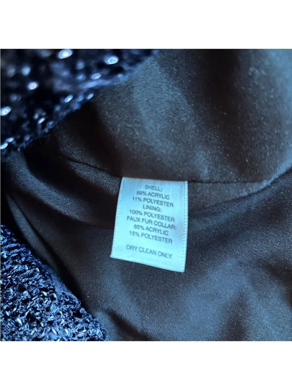 White House Black Market Black Blazer, Faux Fur, Tailored Fit